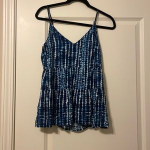 Flowy blue and white old navy tank